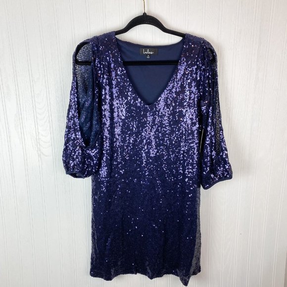Lulus sequin dress‎ size small NWT purple blue - Picture 1 of 6